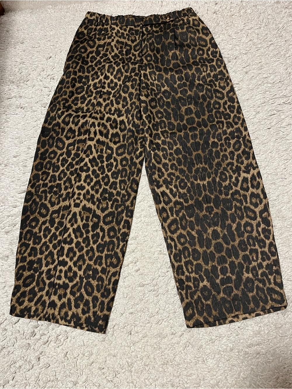 H&M Leopard Print barrel leg Pants - Brown & Black